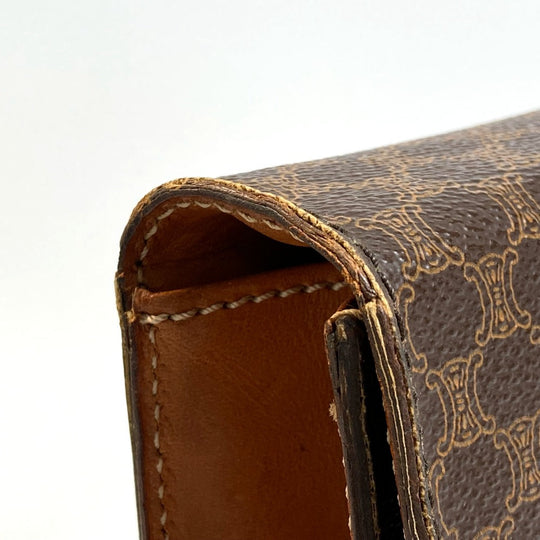 CELINE Business bag PVC / Leather Brown Macadam vintage unisex(Unisex) Used Authentic