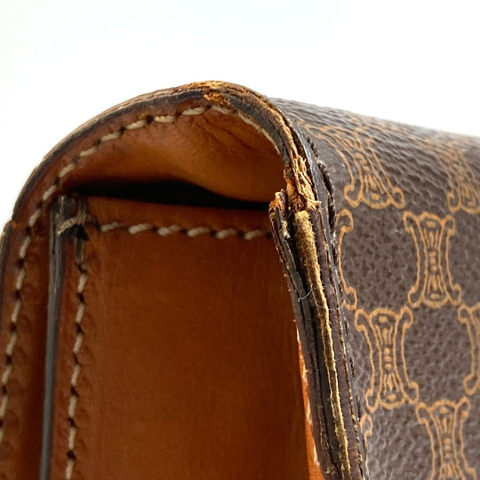CELINE Business bag PVC / Leather Brown Macadam vintage unisex(Unisex) Used Authentic