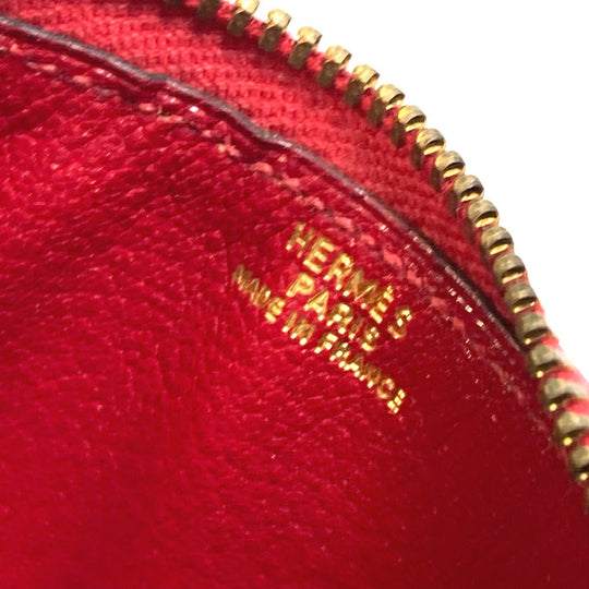 HERMES Coin case leather red x yellow x green watermelon unisex(Unisex) Used Authentic