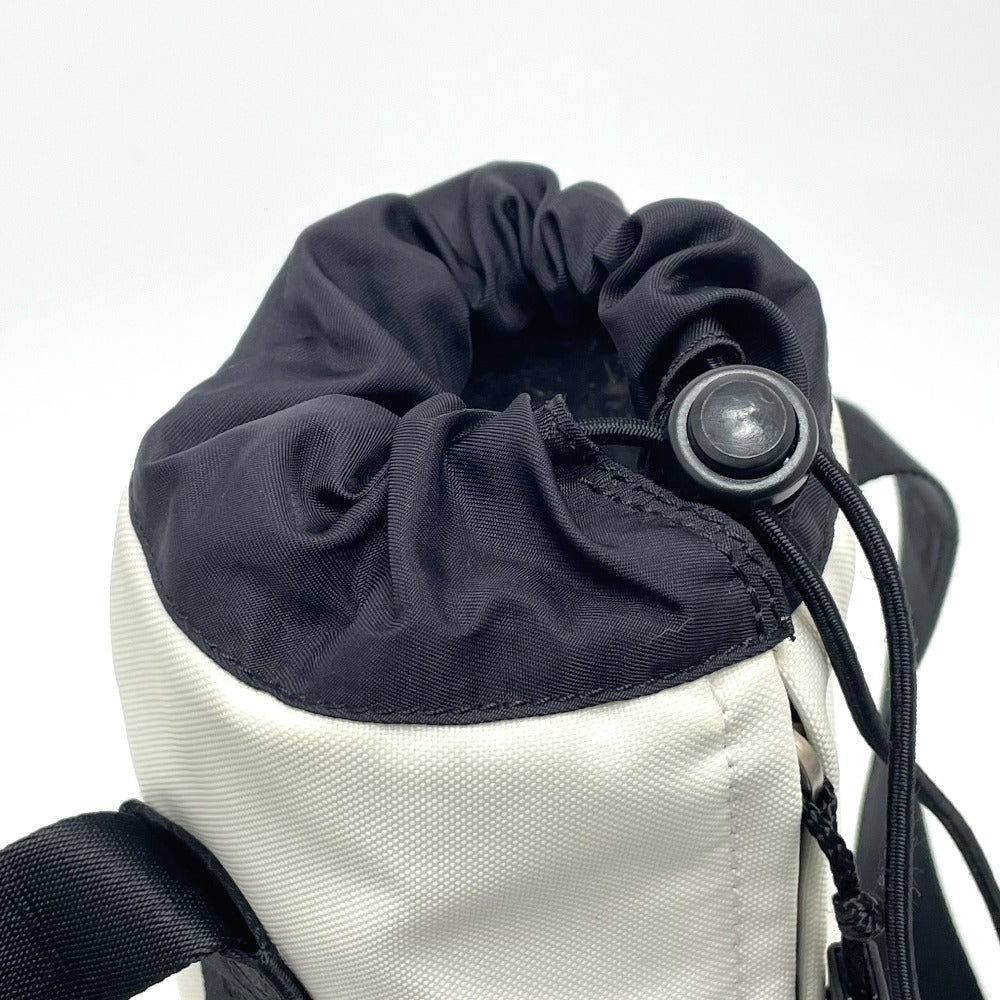 CHANEL Shoulder Bag Nylon White x black Sports Line CCCOCO Mark drink bag Women Used Authentic