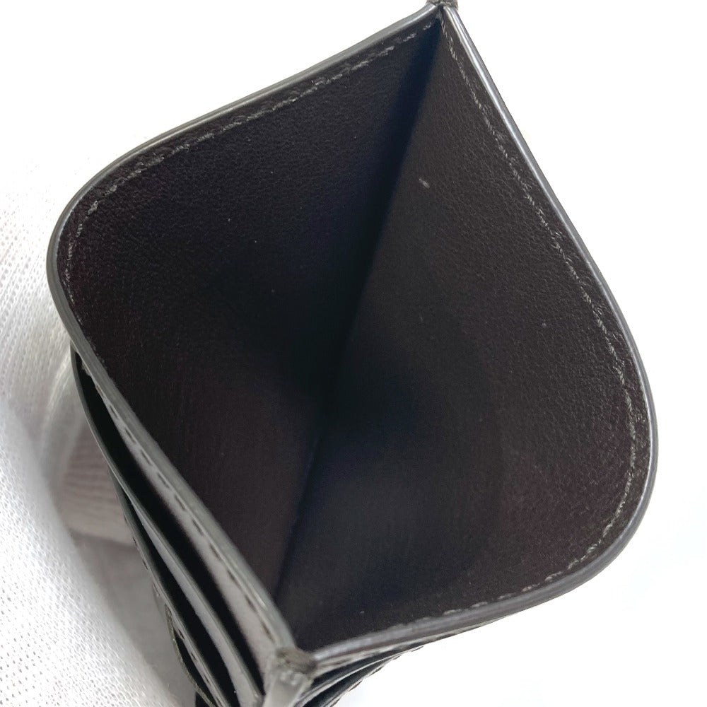 BOTTEGAVENETA Card Case leather black INTRECCIATO name card holder mens Used Authentic