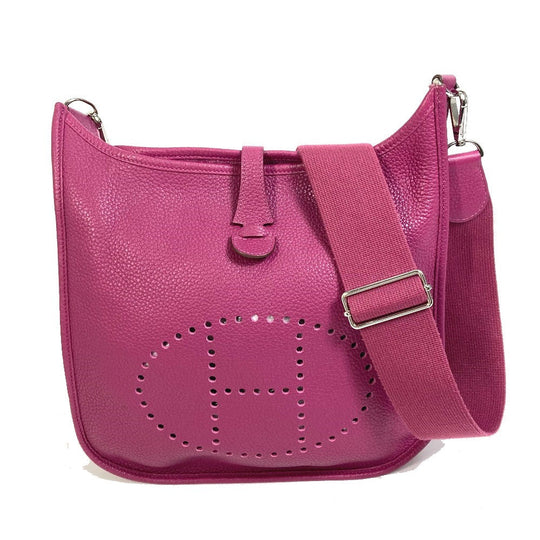 HERMES Shoulder Bag Taurillon Clemence Purple type Evelyn3 PM Troyes Women Used Authentic
