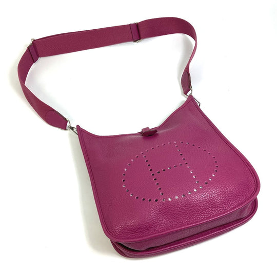 HERMES Shoulder Bag Taurillon Clemence Purple type Evelyn3 PM Troyes Women Used Authentic