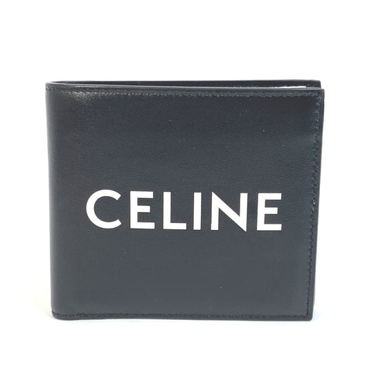 CELINE Folded wallet 10C873DME leather black logo Bi-fold wallet Women(Unisex) Used Authentic