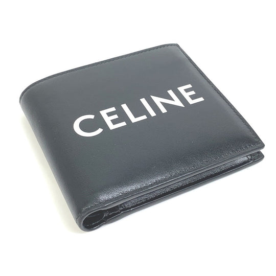 CELINE Folded wallet 10C873DME leather black logo Bi-fold wallet Women(Unisex) Used Authentic