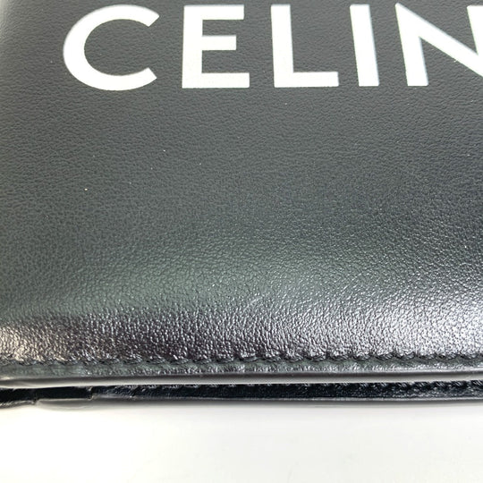CELINE Folded wallet 10C873DME leather black logo Bi-fold wallet Women(Unisex) Used Authentic