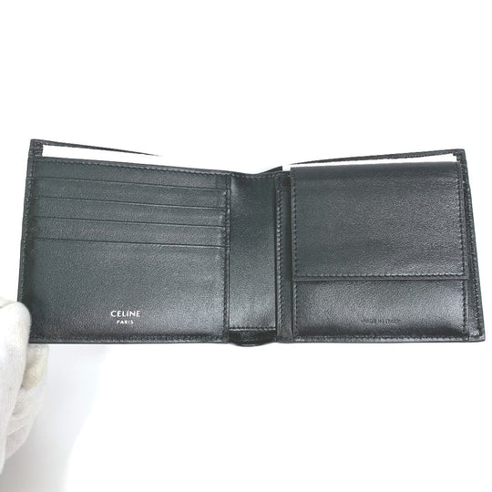 CELINE Folded wallet 10C873DME leather black logo Bi-fold wallet Women(Unisex) Used Authentic