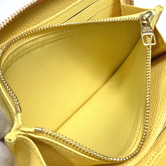 LOUIS VUITTON Long Wallet Purse M81279 Monogram Ann Platt Leather Pink x beige x yellow Monogram Ann Platt Zippy wallet Women Used Authentic