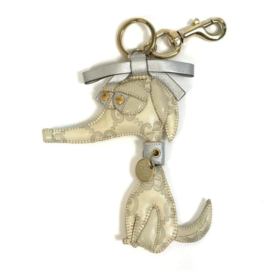 GUCCI charm leather beige GG Guccioli