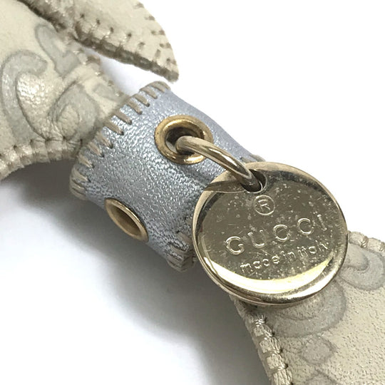 GUCCI charm leather beige GG Guccioli