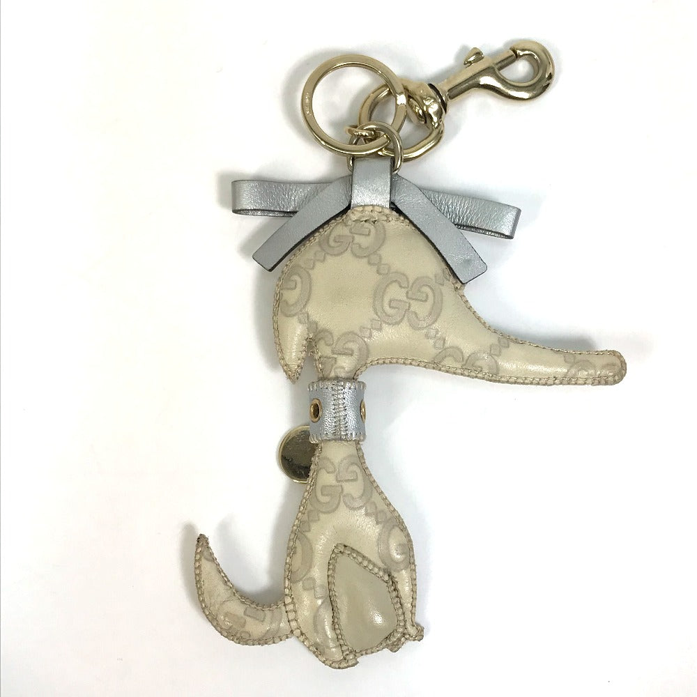 GUCCI charm leather beige GG Guccioli