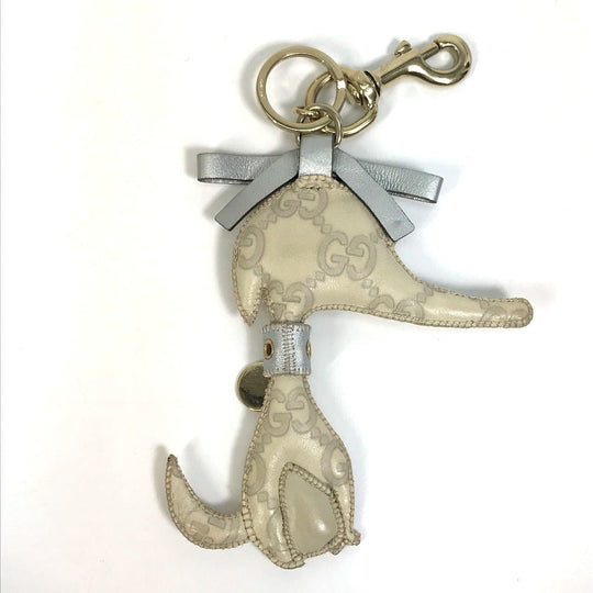 GUCCI charm leather beige GG Guccioli