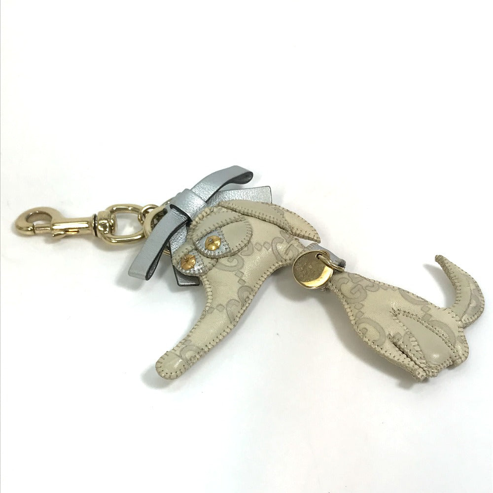 GUCCI charm leather beige GG Guccioli