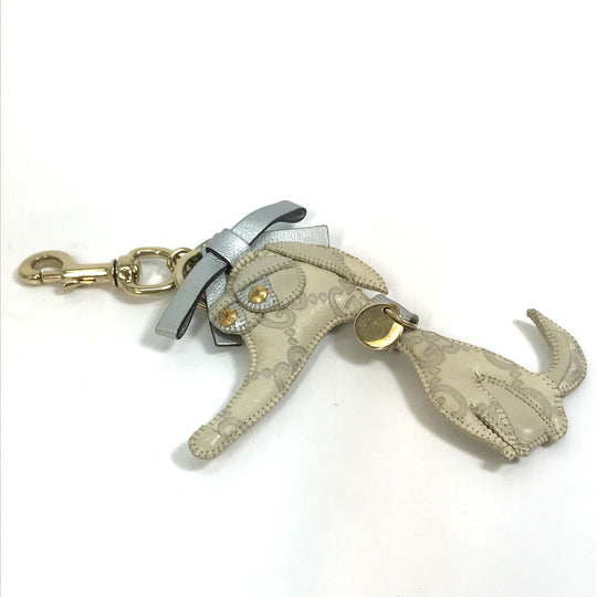 GUCCI charm leather beige GG Guccioli