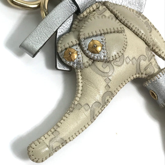 GUCCI charm leather beige GG Guccioli