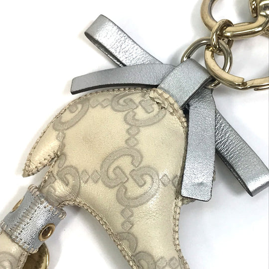 GUCCI charm leather beige GG Guccioli