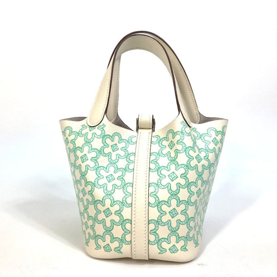 HERMES Handbag Swift green Picotan lock micro micro 14 Women Used Authentic
