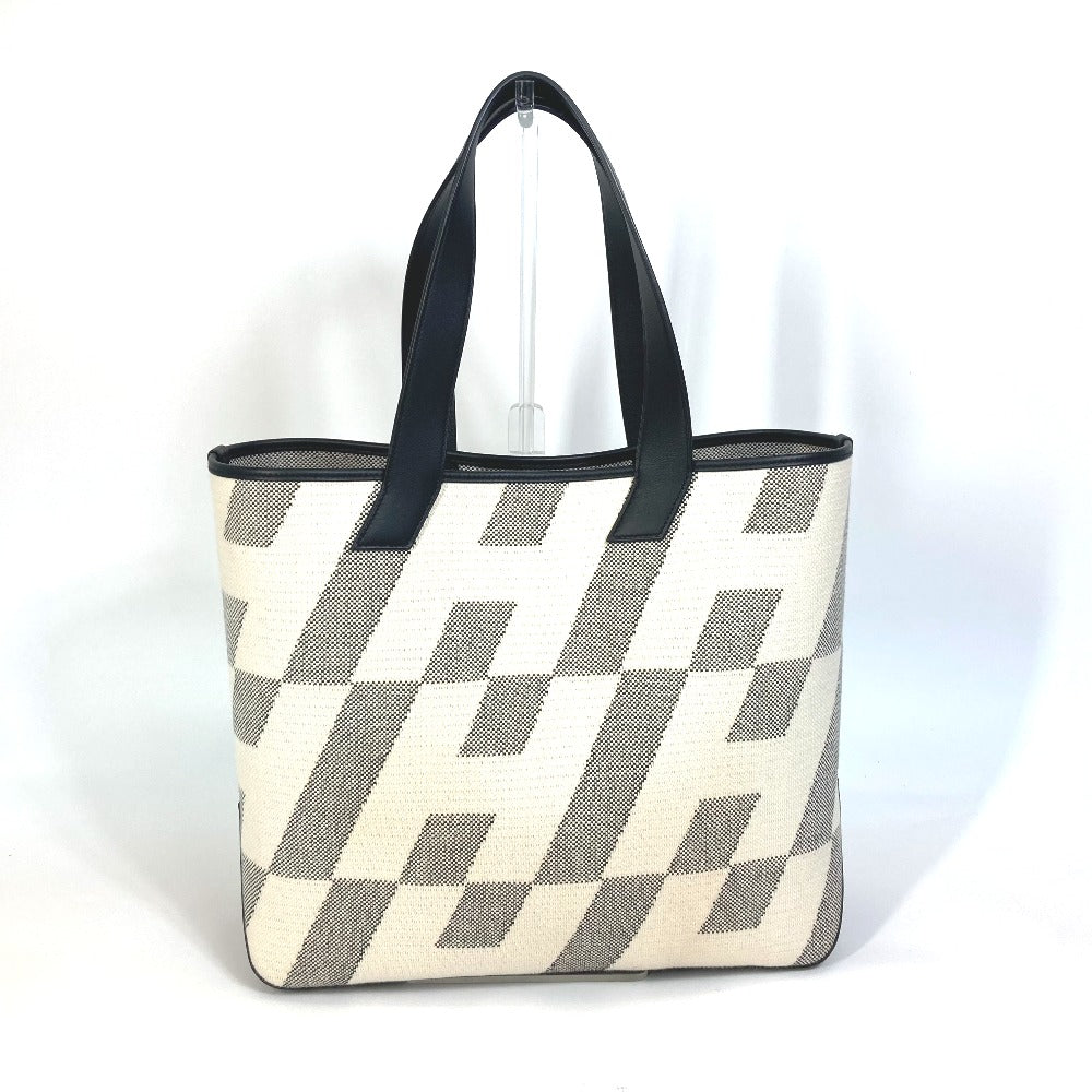 HERMES Tote Bag Canvas, Vaux Swift Black / White / Gray Hippo Bias H 40 Ambier GM Women Used Authentic