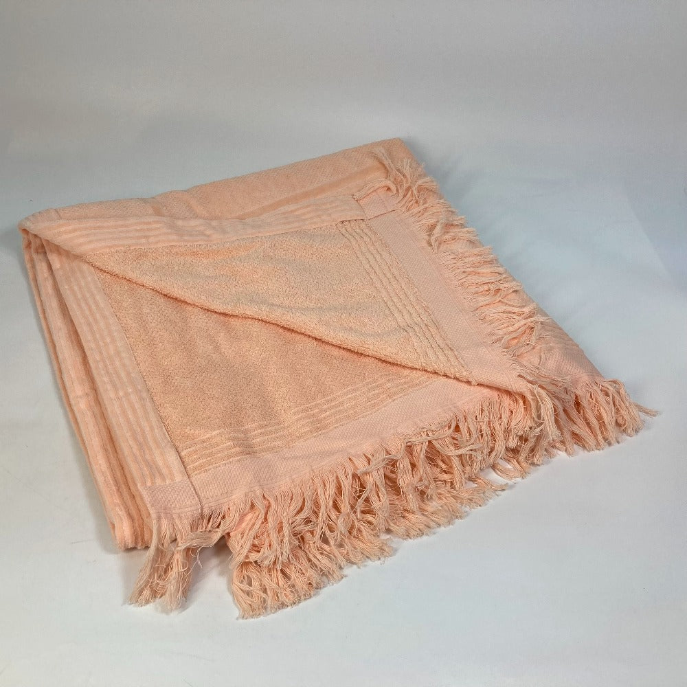 BALENCIAGA towel 535525 cotton Pink beige type logo sports towel/beach towel unisex(Unisex) Used Authentic