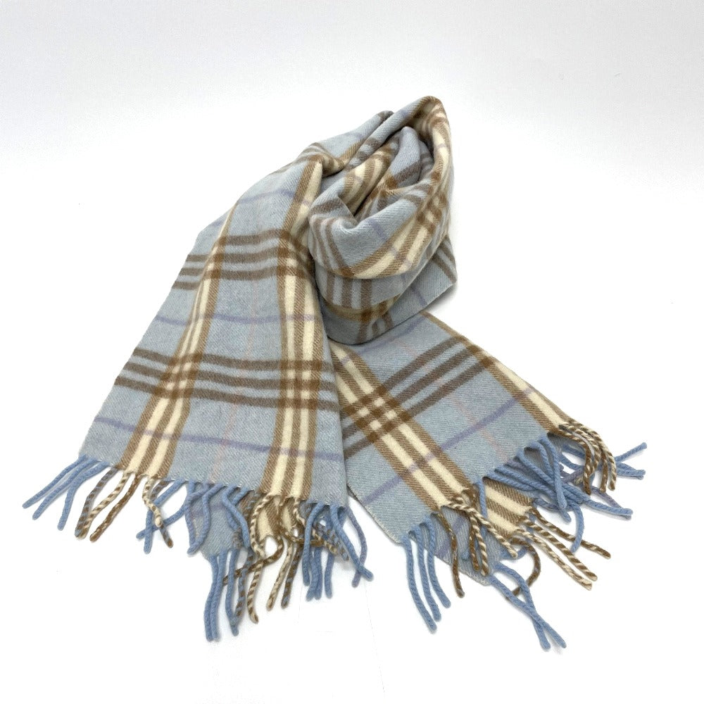 BURBERRY Scarf Wool / cashmere blue check New tag/fringe unisex(Unisex) Used Authentic