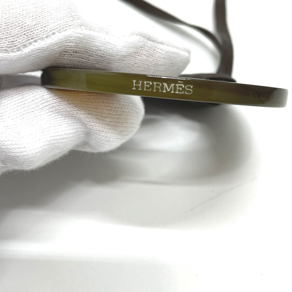 HERMES Necklace Buffalo horn Brown x Purple Women Used Authentic