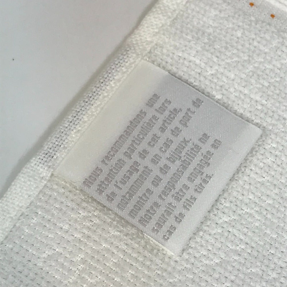 HERMES towel cotton white Face towel labyrinth unisex(Unisex) Used Authentic