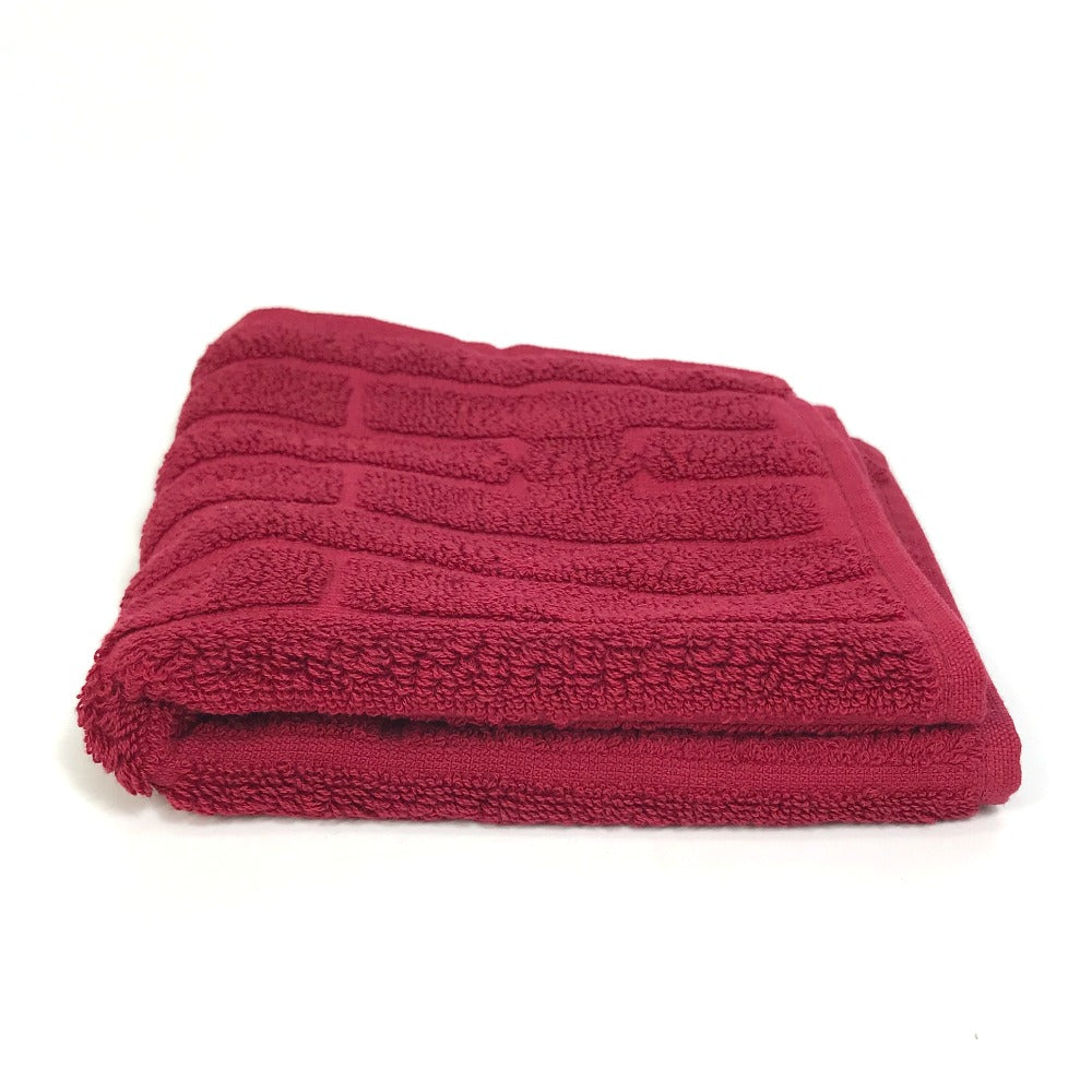 HERMES towel cotton white Face towel labyrinth unisex(Unisex) Used Authentic