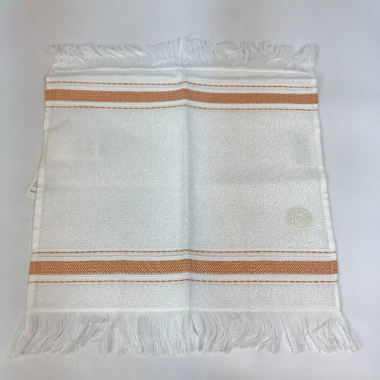 HERMES towel cotton white Face towel labyrinth unisex(Unisex) Used Authentic