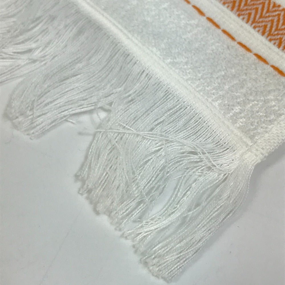 HERMES towel cotton white Face towel labyrinth unisex(Unisex) Used Authentic