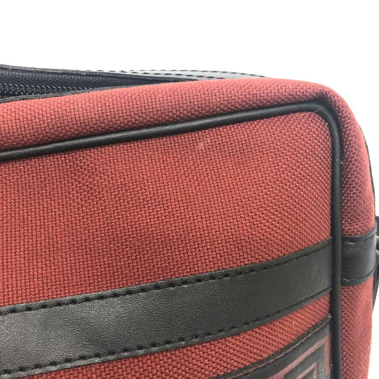 YVES SAINT LAURENT Shoulder Bag Canvas / leather Red logo Shoulder bag/logo unisex(Unisex) Used Authentic