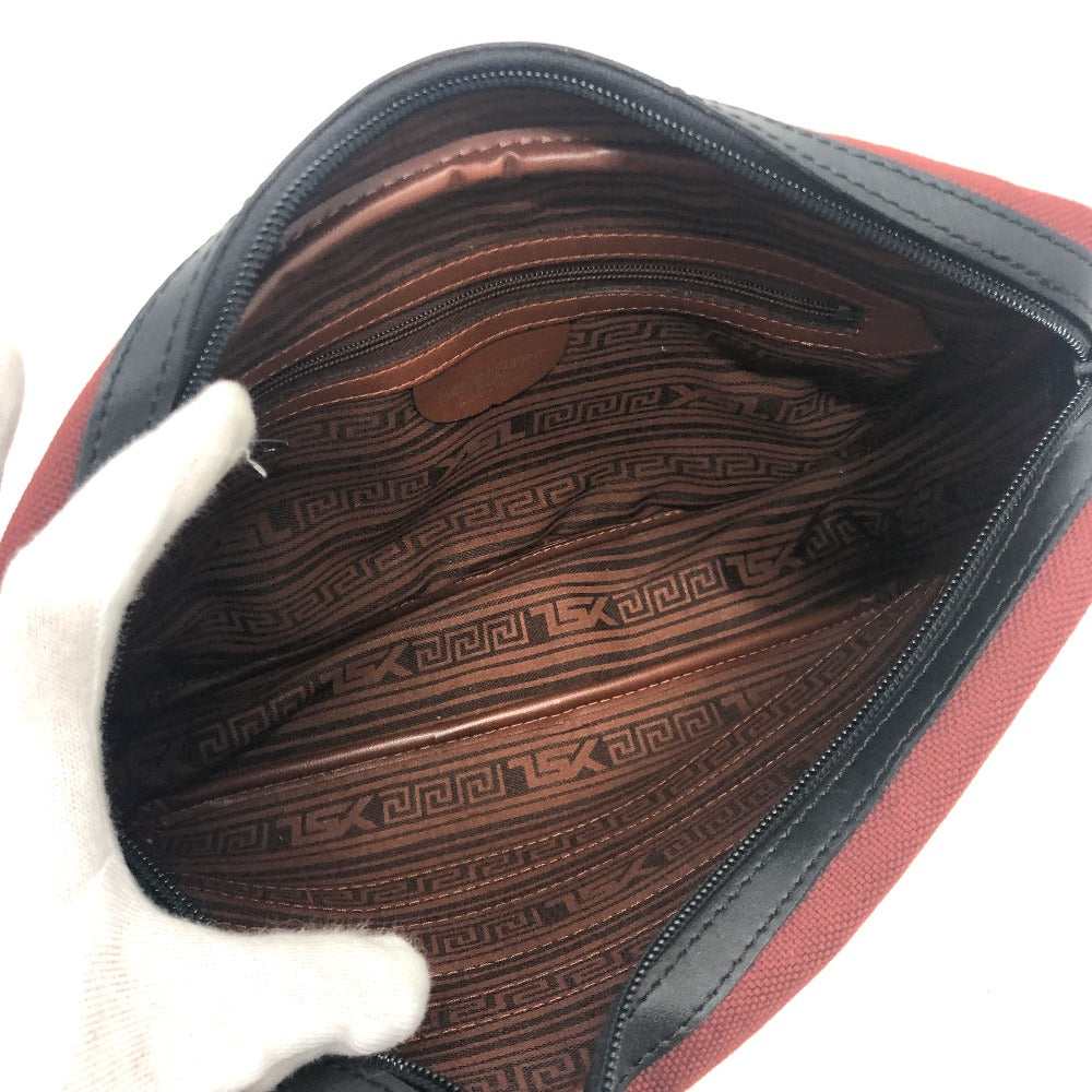 YVES SAINT LAURENT Shoulder Bag Canvas / leather Red logo Shoulder bag/logo unisex(Unisex) Used Authentic