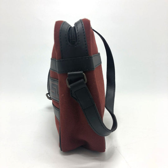 YVES SAINT LAURENT Shoulder Bag Canvas / leather Red logo Shoulder bag/logo unisex(Unisex) Used Authentic