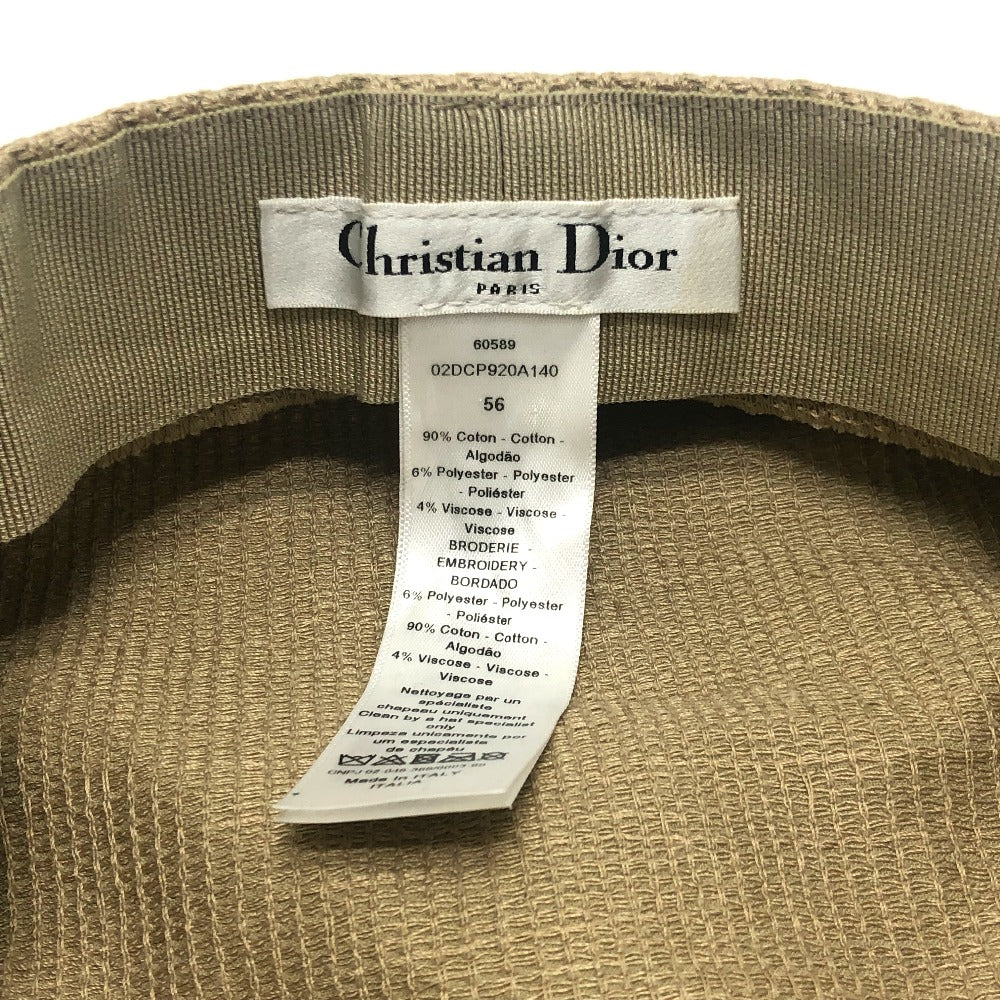 Dior Casquette 02DCP920A140 cotton beige logo Women 56 Used Authentic