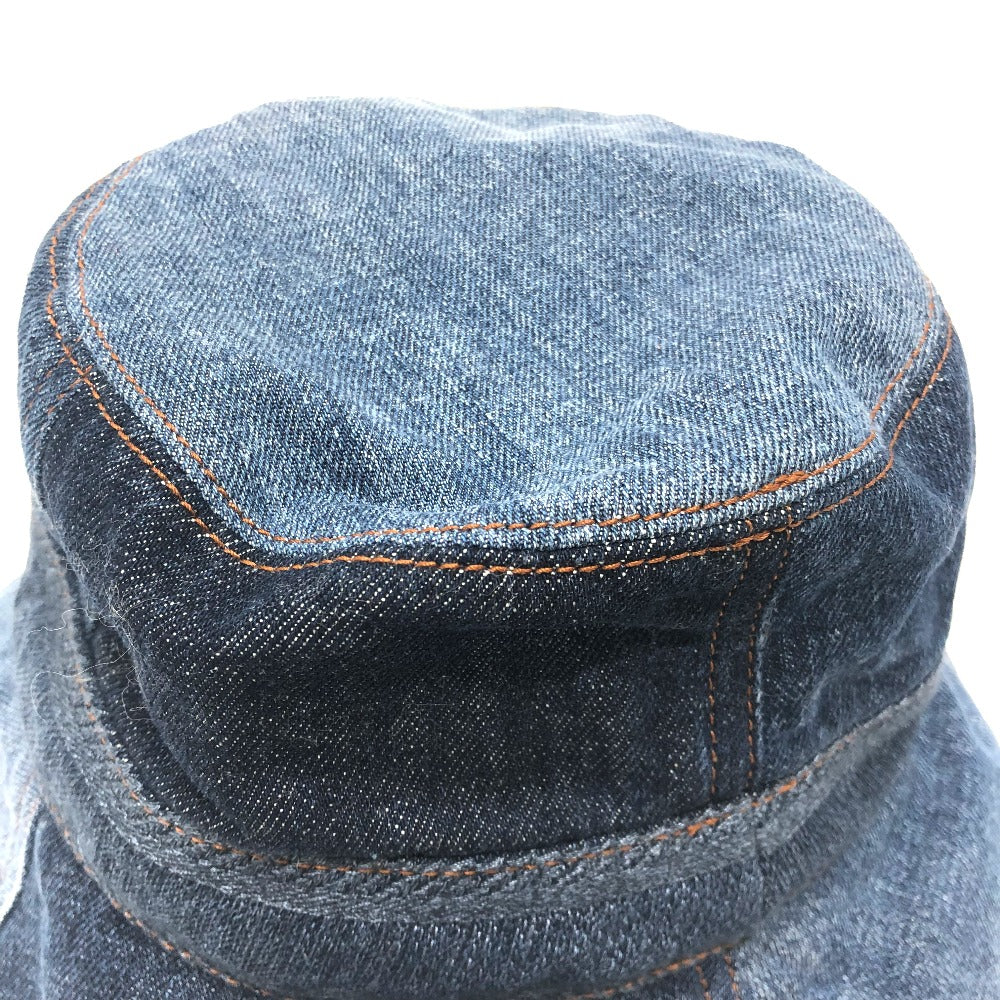 Dior hat 11DPD923A130 denim blue logo patchwork Bucket hat Women 56 Used Authentic