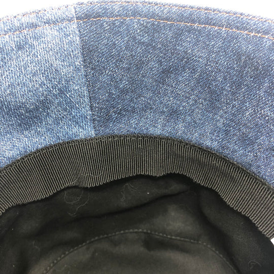 Dior hat 11DPD923A130 denim blue logo patchwork Bucket hat Women 56 Used Authentic
