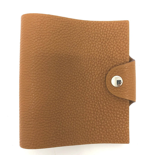 HERMES Notebook cover Togo Brown Uris mini Women(Unisex) Used Authentic