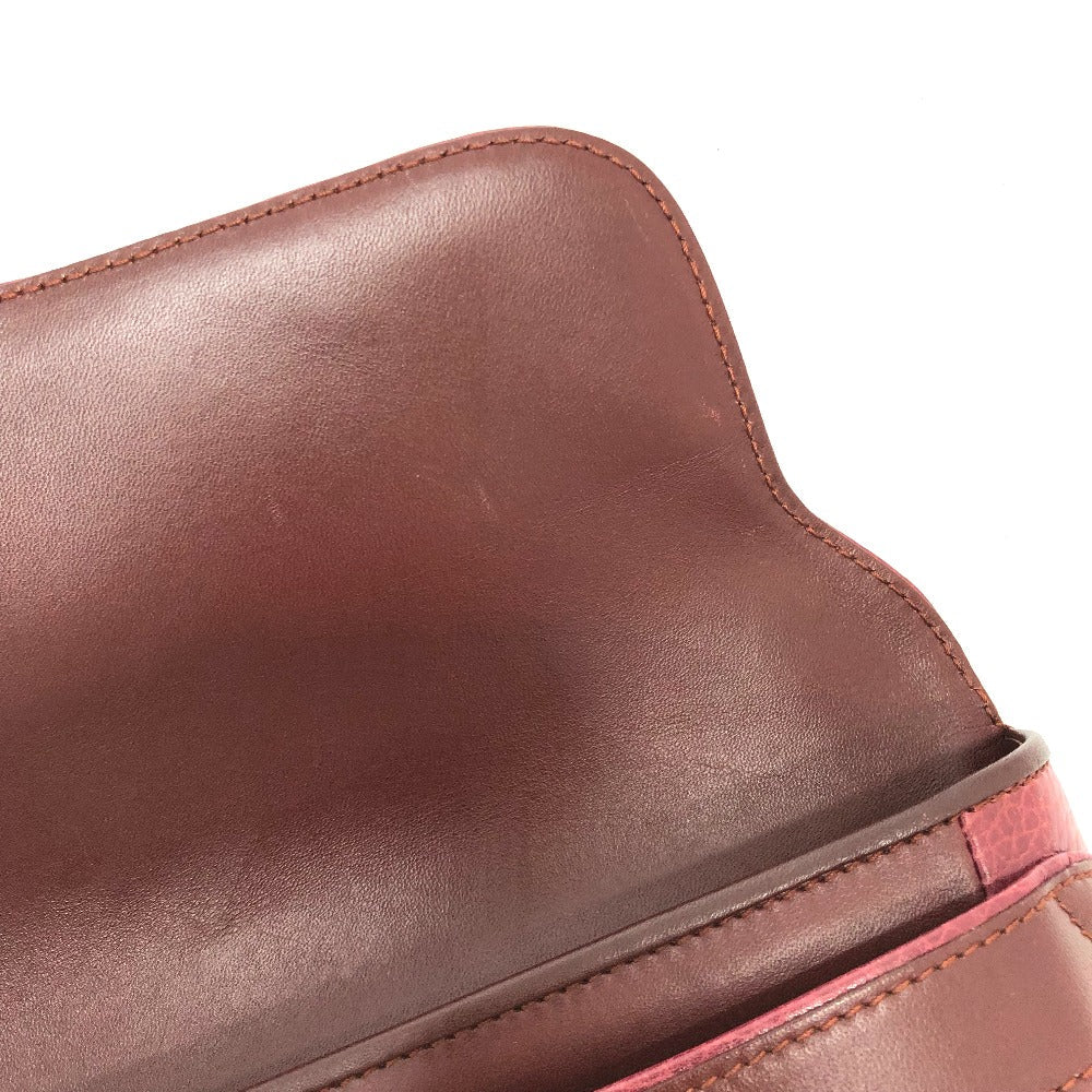 CARTIER Clutch bag leather wine-red Clutch bag Must Line Women Used Authentic
