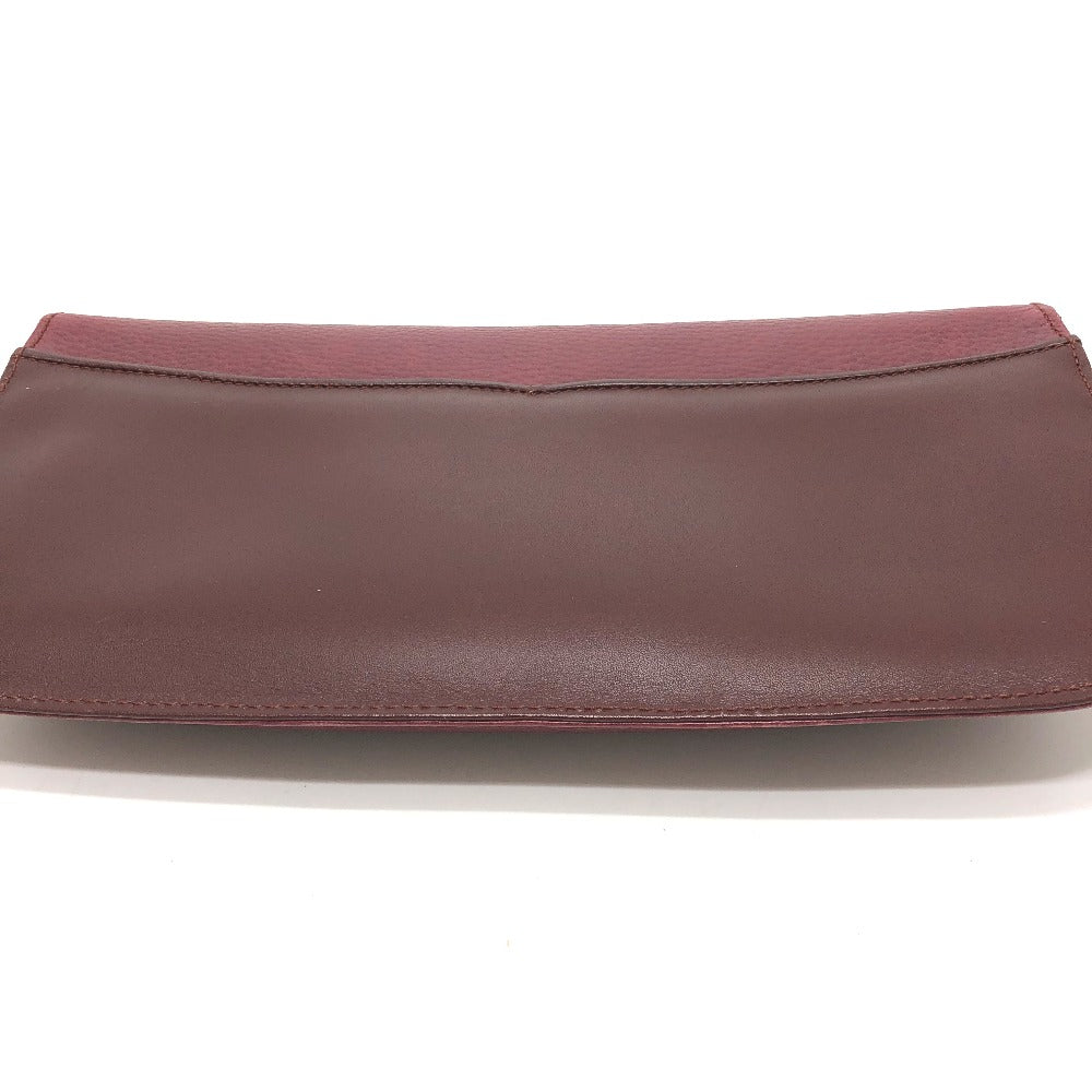 CARTIER Clutch bag leather wine-red Clutch bag Must Line Women Used Authentic
