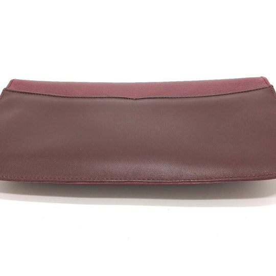 CARTIER Clutch bag leather wine-red Clutch bag Must Line Women Used Authentic