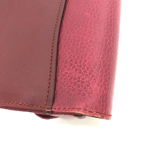 CARTIER Clutch bag leather wine-red Clutch bag Must Line Women Used Authentic