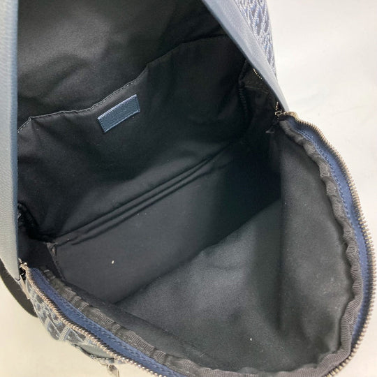 Dior Backpack Canvas / leather Navy Trotter Oblique Backpack mens Used Authentic