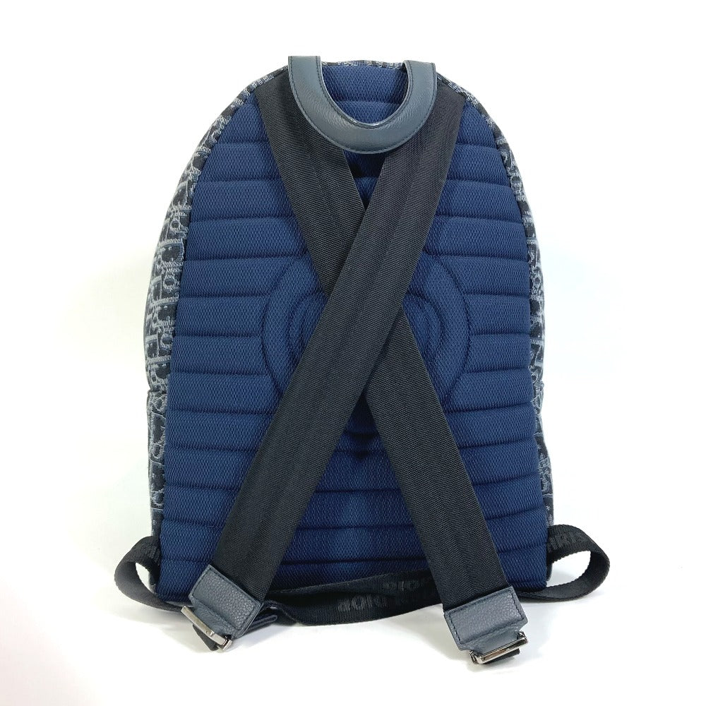 Dior Backpack Canvas / leather Navy Trotter Oblique Backpack mens Used Authentic