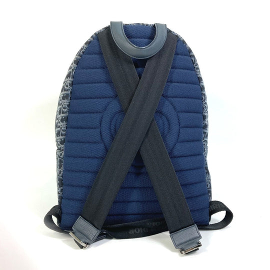 Dior Backpack Canvas / leather Navy Trotter Oblique Backpack mens Used Authentic