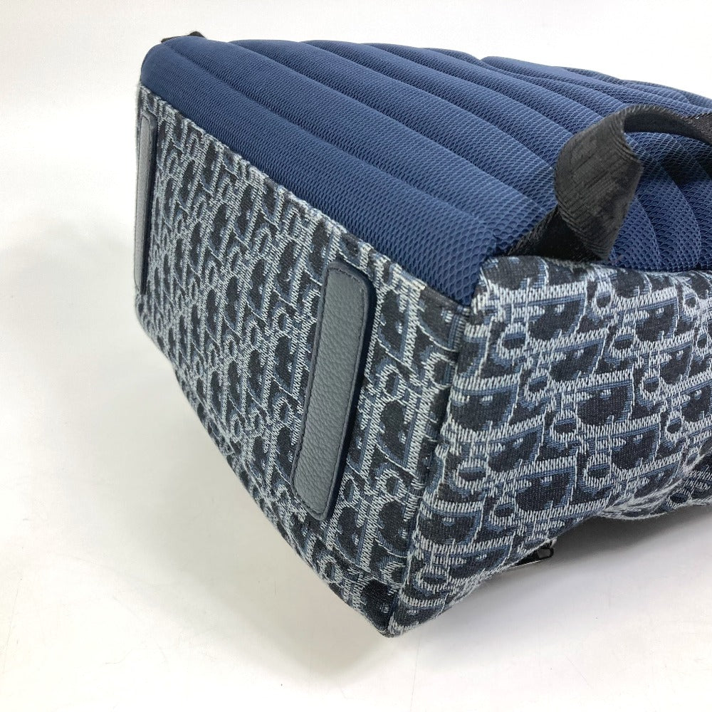 Dior Backpack Canvas / leather Navy Trotter Oblique Backpack mens Used Authentic