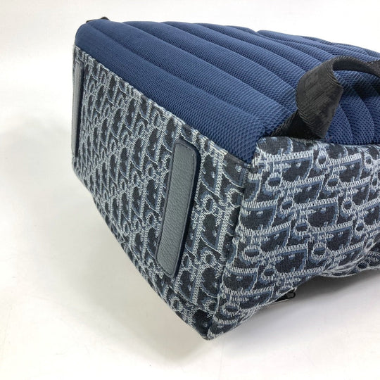 Dior Backpack Canvas / leather Navy Trotter Oblique Backpack mens Used Authentic