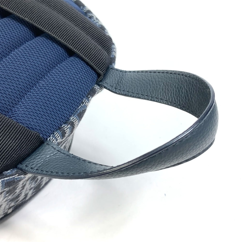 Dior Backpack Canvas / leather Navy Trotter Oblique Backpack mens Used Authentic