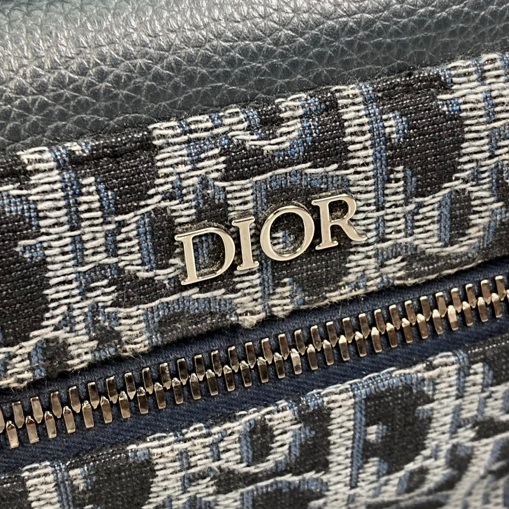 Dior Backpack Canvas / leather Navy Trotter Oblique Backpack mens Used Authentic