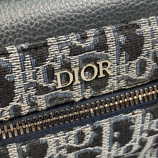 Dior Backpack Canvas / leather Navy Trotter Oblique Backpack mens Used Authentic