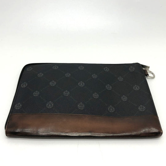 Berluti Clutch bag E1129 leather black Signature business bag mens Used Authentic