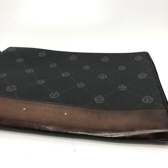 Berluti Clutch bag E1129 leather black Signature business bag mens Used Authentic